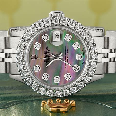 rolex 26mm machine set diamond bezel|ladies Rolex datejust diamond bezel.